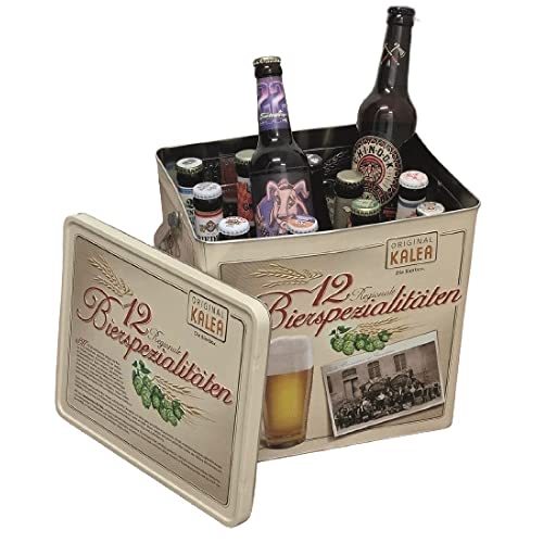 KALEA Box | Metallbox mit 3D-Prägung | 12 x 0,33 l Bierspezialitäten | Perfekte Geschenkidee für Männer, Väter und alle Bierliebhaber (Spezialitäten Bier Box)