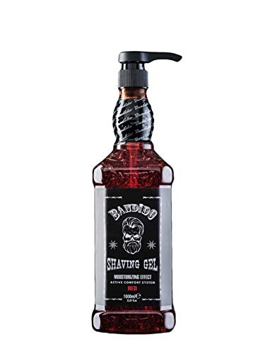 Bandido Shaving Gel Men Red & Blue 1000ml Rasiergel Transparent Männer Rasur Herren nicht-schäumend präzise Rasur der Bartkonturen mit jeder Rasierklinge Rasiermesser Herren verwendbar (Red 1000ml)