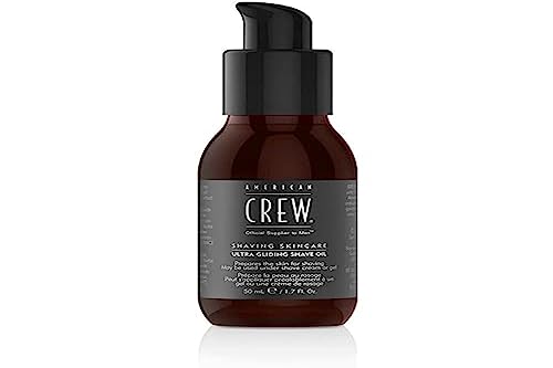 AMERICAN CREW – Ultra Gliding Shave Oil, 50 ml, Öl als Rasurvorbereitung, Rasieröl für einen weichen Bart & gepflegte Haut, mit Anti-Aging Effekt, Produkt für eine angenehme Rasur