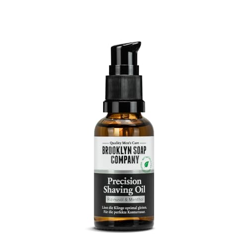 Brooklyn Soap Company, Precision Shaving Oil 30 ml - Rasieröl für die präzise Rasur von Konturen & Bart - Bartöl mit Rizinusöl & Menthol