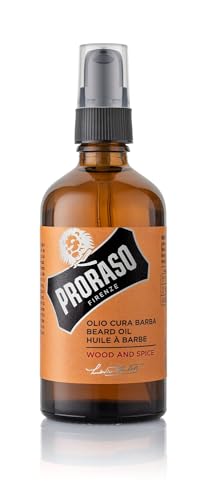 Proraso Beard Oil, Wood & Spice, 100 ml, Bartöl mit Zedernholz & Zitrus-Duft, Bart Weichmacher pflegt Haut &...