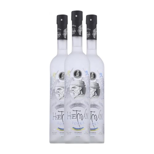 Wodka Hetman 70 cl (Karton mit 3 Flaschen von 70 cl)