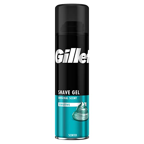 Gillette Classic Sensitive Bartpflege Rasiergel Männer (200 ml), für empfindliche Haut, Geschenk für Männer