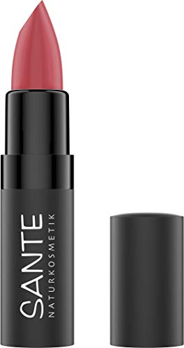 Sante Naturkosmetik Matte Lipstick 06 Bright Papaya, Lippenstift, Matt-Effekt, Mit Bio-Kakaobutter, Intensive Farbpigmentierung, 4, 5g