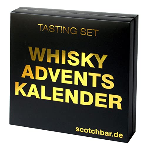 Premium Whisky Adventskalender in edler Geschenkbox exklusiv von scotchbar – 24 hochwertige Scotch Single Malt, jeweils für mindestens 10 Jahre in Eichenfässern gelagert