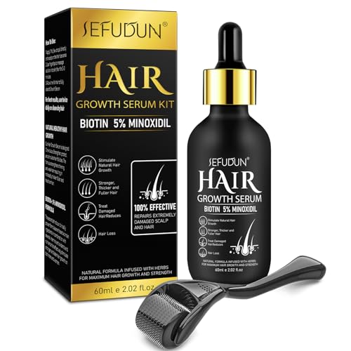 Bartwuchs-Set,Haarwuchs-Serum mit Biotin-Haarpflege für gesundes Haarwachstum für Männer Frauen-Verdicken...