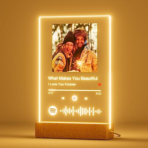 iDIY Spotify Glas personalisiert mit Foto LED - Song cover glas Bild mit Foto aus Acryl Fotogeschenke für...