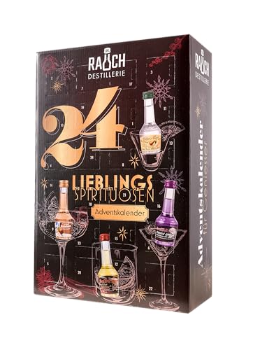 Dr. Rauchs Spirituosen Adventskalender 24 x 20ml 25-44% Vol | Gin | Rum | Kräuterliköre | Edelbrände