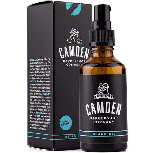 Bartöl für Herren von Camden Barbershop Company ● ORIGINAL ● 50ml Beard Oil Made in UK ● 100%...