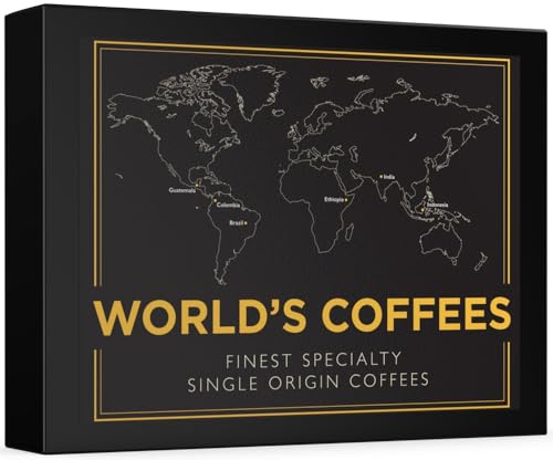 Kaffee-Geschenkset - WORLD'S COFFEES | Gemahlener Kaffee 300g (6 x 50g) - 6 Feinste Single-Origin-Kaffees | Geschenkidee für Sie oder Ihn