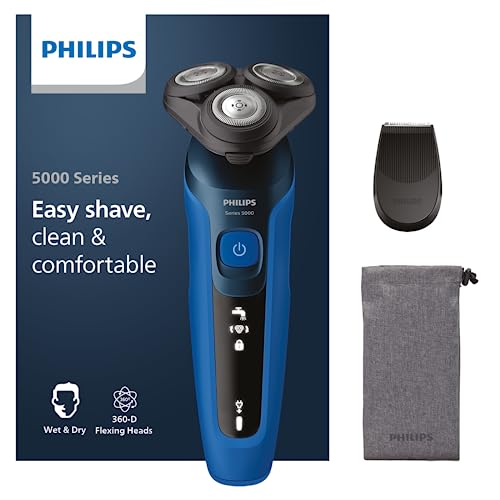 Philips Series 5000 Elektrischer Nass- und Trockenrasierer S5466/18, Leistungsstarke & sanfte Rasur,...