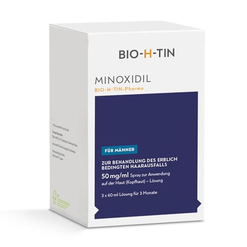 MINOXIDIL BIO-H-TIN Männer Spray: 3-Monatspackung mit 50 MG/ML, stoppt erblich bedingten Haarausfall, 3 X...