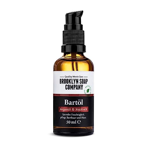 Bartöl (50ml) · BROOKLYN SOAP COMPANY · Bart Öl für die tägliche Bartpflege von 3-Tage-Bart oder Vollbart · Beard Oil als Geschenk für Männer und für die Reise ✓