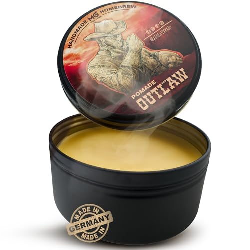 Pomade Herren [wasserfest] ölbasierte Haarpomade - OUTLAW - Natürliche Wachs-Formulierung für extrastarken Halt | Haar Wax, Frisiercremes & Haarwachs Männer, Bartpomade | Hair Clay | Bart Styling