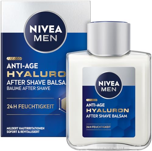 NIVEA MEN Anti-Age Hyaluron After Shave Balsam, erfrischendes After Shave mit Hyaluron für 24h Feuchtigkeit, beruhigende Gesichtspflege nach der Rasur (100 ml)
