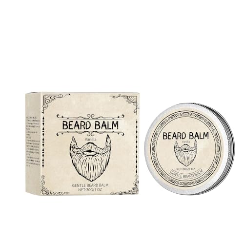 Bartbalsam Männer - pflegender Bart Balsam - Bartwachs mit Shea Butter, Jojobaöl und Bienenwachs - Bartwichse Schnurrbart & Vollbart Bart Styling - Beard Balm 30ml (Vanille)