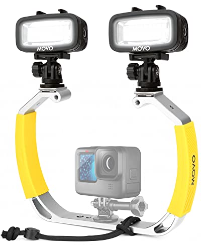 Movo DiveRig1 XL Diving Rig Bundle mit wasserdichten LED-Lichtern - Kompatibel mit GoPro Hero, HERO5, HERO6,...