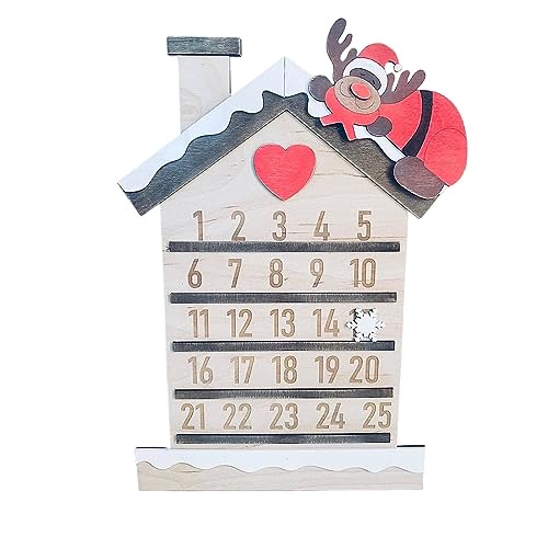 Weihnachtsdekoration Holzkalender Countdown Desktop Ornament 25 Tage Urlaub Weihnachten für Kinder 2023 Neujahrsgeschenke