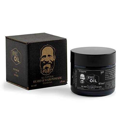 Beyer's Oil Beard & Hair Pomade Eisenkraut 60ml - Bart- und Haarpomade - 100 natürlich - Handgemacht in...