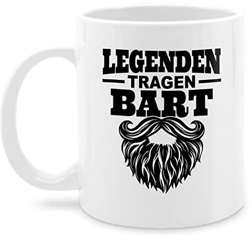 Tasse Tassen 325ml - Statement Sprüche - Legenden tragen Bart schwarz - 325 ml - Weiß - barttasse...