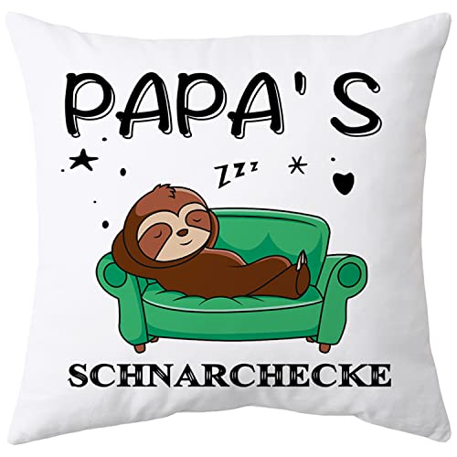 Shoppawhile Papa Geschenk Geburtstag Weihnachten Geschenk Vatertagsgeschenk für Papa Faultier Geschenk Weiß Kissenbezug 45x45cm