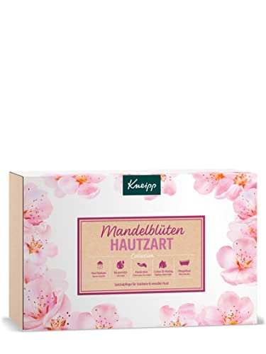 Kneipp Geschenkset Mandelblüten Hautzart Collection - ausgewählte Mandelöl & Mandelblüten Bestseller: Duschbalsam, Pflegeölbad, Creme-Öl-Peeling, sensitiv Körpermilch & Handcreme - ideales Geschenk