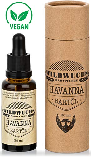 Bartöl HAVANNA von Wildwuchs Bartpflege - Beard Oil Bart Öl natürlich und vegan für einen weichen Bart und...