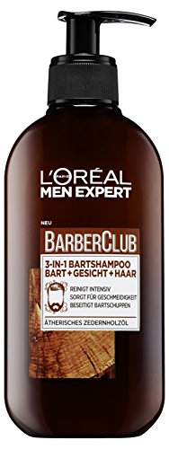 L'Oréal Men Expert Bartshampoo für Männer für Bart, Gesicht und Haar, Barber Club 3-in-1 Bartshampoo mit...