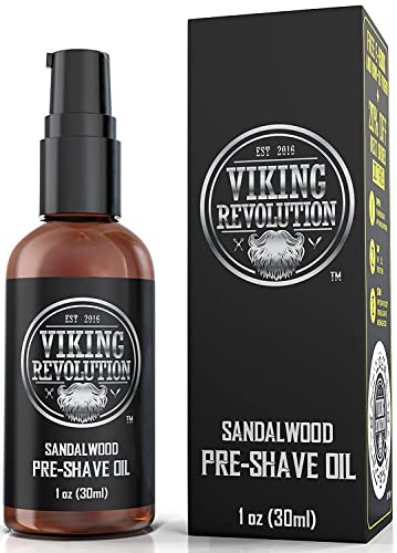 Viking Revolution - Pre Shave Öl für Männer - Bestes Rasieröl mit Sandelholz für Rasierhobel, Rasiermesser - Für die Sanfteste, Reizfreie Rasur - 30 ml