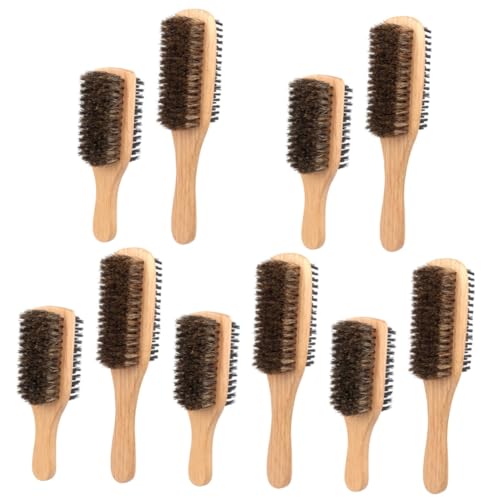 minkissy 10 Stk Doppelseitige Bürste mit Borsten Wildschweinbürste dünne Haarbürste double sided brush hairbrush holzpinsel Bürstengrubber Herrenbürste Haarbürste für dünner werdendes Haar