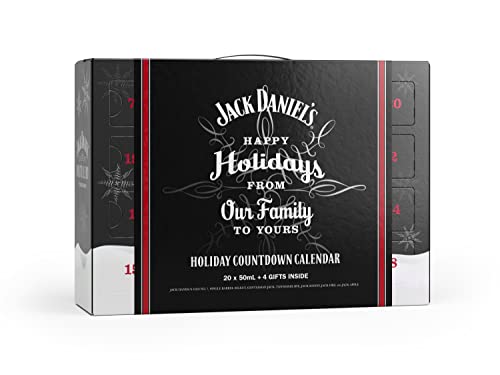 Jack Daniel's Weihnachtskalender Tennessee Whiskey (20 x 0.05L) + 4 Merchandise Geschenke - Holiday Countdown