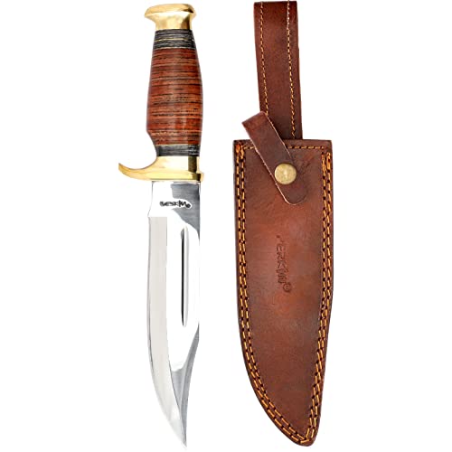 Perkin handgemachtes Jagdmesser mit Scheide - Ledergriff Bowiemesser