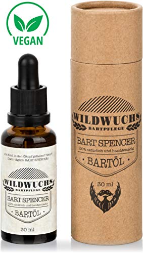 Wildwuchs Bartpflege - Bartöl BART SPENCER Naturkosmetik Beard Oil Bart Oil mit Arganöl und Duft nach Holz...