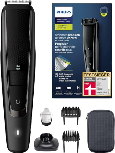 Philips Barttrimmer BT5515/15, Testsieger Stiftung Warentest, Bartschneider, 40 Längeneinstellungen,...