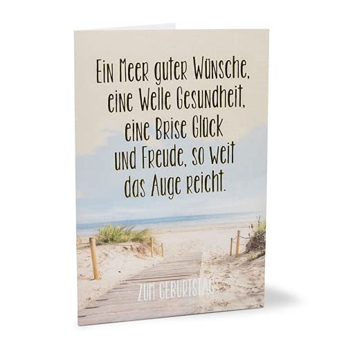 KE - Exklusive Maritim Geburtstagskarte, DIN B6 Format, Inklusive Umschlag, Ideal für Liebhaber des Meeres - Motiv: Dünen