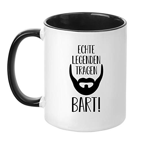 Tassenticker® 'Echte Legenden tragen Bart! - beidseitig Bedruckt - Kaffeetasse - Geschenk für Männer -...