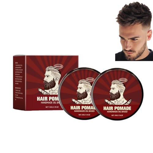 2 Stücke Pomade Herren, Frisiercremes, Wasserfest Pomade, Ölbasierte Haarpomade, Haarwachs Männer, Bartpomade, Natürliche Wachs, Formulierung für Extrastarken Halt