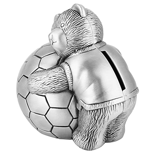 Ornamente Form Spartopf Sparschwein Legierungsmaterial Heimdekoration Niedlicher Bär mit Fußball
