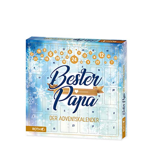 ROTH Adventskalender 'Bester Papa' gefüllt mit Gadgets und Pflegeartikeln für Männer, Väter-Kalender für...