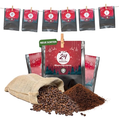 Premium Kaffee Adventskalender 2024 - Mit Liebe geröstet von Menschen mit Behinderung | Kaffee Geschenk für Männer und Frauen | fair | 24 x 30 g Kaffeebohnen im Weihnachtskalender