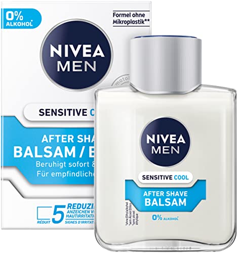NIVEA MEN Sensitive Cool After Shave Balsam (100 ml), beruhigendes After Shave, Hautpflege nach der Rasur mit...