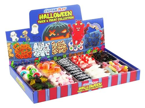 CAPTAIN PLAY Halloween Süßigkeiten Candy Bar, 1kg Süßigkeiten Box, Halloween Deko, fertig für Halloween Party