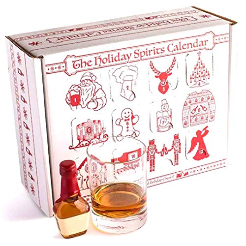 Adventskalender für Alkohol & Erwachsene, Geschenk, Schnaps & Wein für Weihnachten 2019, toller weißer Elefant & Feiertagsparty Gastgeberin, Alkohol nicht im Lieferumfang enthalten Spirits Rot,Weiß