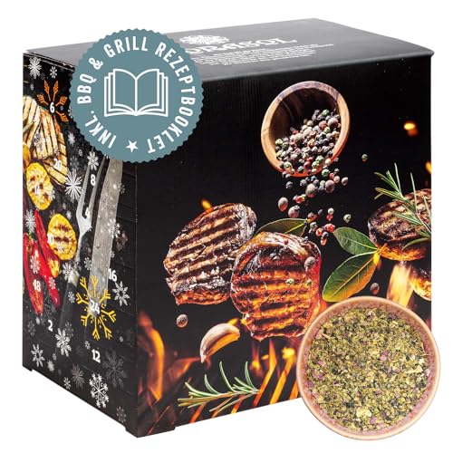 Corasol Premium BBQ & Grillgewürze Adventskalender mit 24 Gewürz-Mischungen und Rezept-Booklet, die Gewürz Gourmet Geschenkidee (284 g)