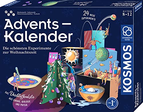 KOSMOS 661076 Experimentierkasten Adventskalender, Die schönsten Experimente zur Weihnachtszeit, in 5 Min, für Kinder ab 8-12 Jahre, Spielzeug-Adventskalender, Science Adventskalender