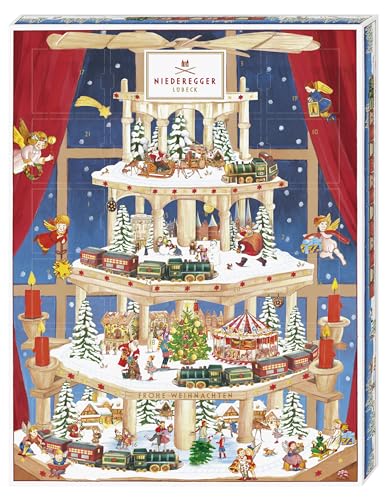 Niederegger Adventskalender Winter-Klassiker, modernes Design, gefüllt mit Niederegger Marzipan, 1er Pack (1 x 300 g)