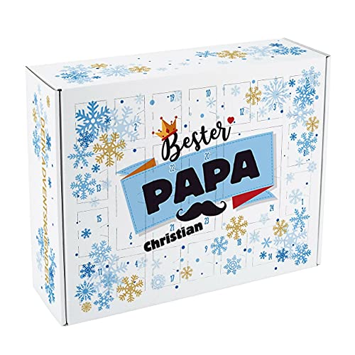 Herz & Heim® Adventskalender für Papas zum Befüllen mit Namen Bedruckt Papa