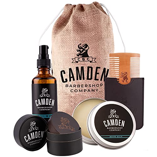 Camden Barbershop Company: Deluxe Bartpflege-Set inkl. Bart-Öl, Bartwachs, Bartbürste & Bartkamm ● 100%...