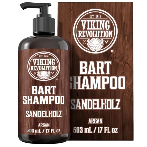 Viking Revolution - BartShampoo - Bartshampoo Für Männer Mit Arganöl & Jojobaöl - Weichmachend & Stärkend - Sandelholzduft - 500 ml