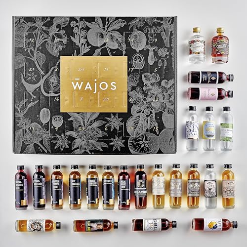 Wajos Adventskalender Alkohol: mit Whisky, Rum, Likör & Vodka, Spirituosen Adventskalender für Männer und Frauen